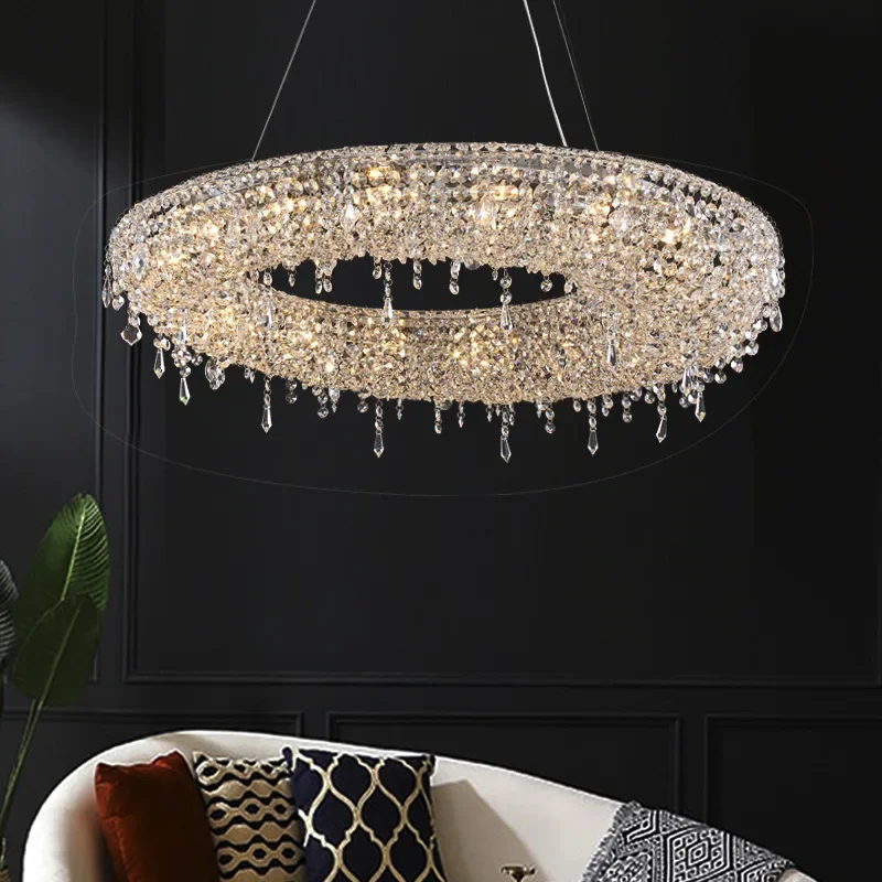 2025 Modern Luxury Round Oval Crystal Chandelier For Living Dining Room Chrome Luster LED Pendant Lights Hotel Duplex Villa Lamp
2025 Modern Luxury Round Oval Crystal Chandelier For Living Dining Room Chrome Luster LED Pendant Lights Hotel Duplex Villa Lamp
