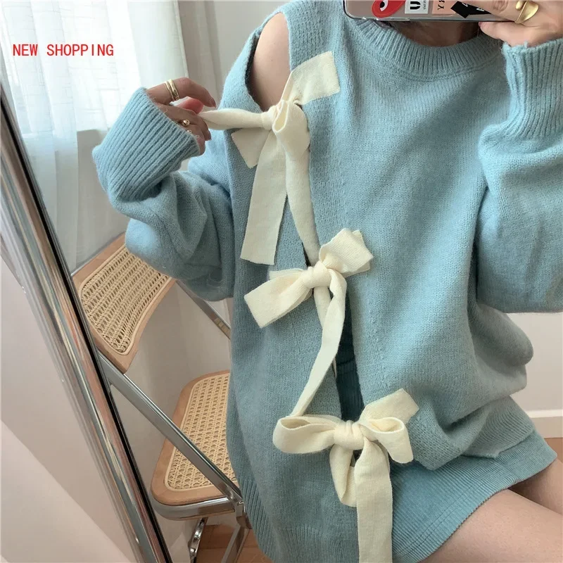 Causal Fashion Korean Bow Tie Hollow-out Split Pullover Sweater Long Sleeve O-neck Knitted Tops 2024 Autumn Winter Knit Jumper
Causal Fashion Korean Bow Tie Hollow-out Split Pullover Sweater Long Sleeve O-neck Knitted Tops 2024 Autumn Winter Knit Jumper