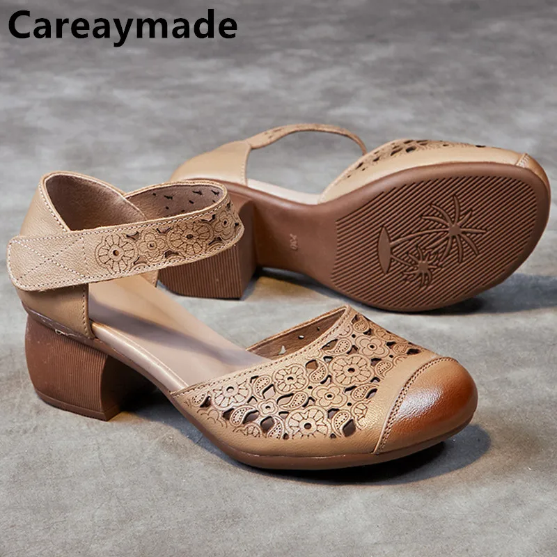 Careaymade-Genuine Leather Wearing new summer hollow women's sandals,ethnic style cowhide thick heel soft sole sandals for women
Careaymade-Genuine Leather Wearing new summer hollow women's sandals,ethnic style cowhide thick heel soft sole sandals for women
