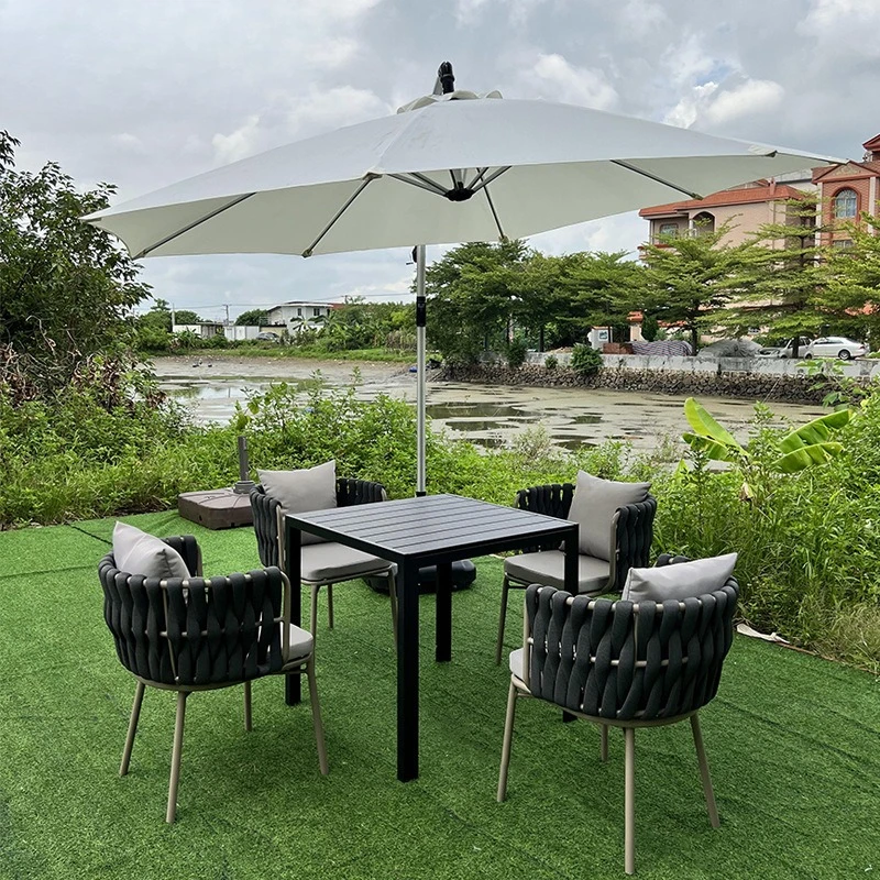 Nordic outdoor tables and chairs terrace outdoor leisure rope chair courtyard balcony rattan plastic wood square table 
Nordic outdoor tables and chairs terrace outdoor leisure rope chair courtyard balcony rattan plastic wood square table