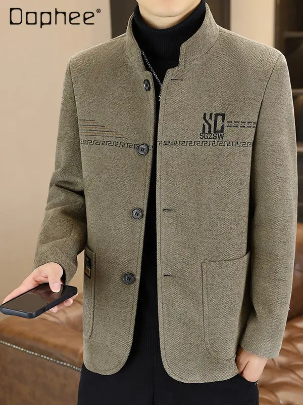 Winter New Commuter Style Men's Khaki Velvet Wool Jacket Spring and Autumn Stand Collar Slim Fit Casual Gray Black Coat
Winter New Commuter Style Men's Khaki Velvet Wool Jacket Spring and Autumn Stand Collar Slim Fit Casual Gray Black Coat