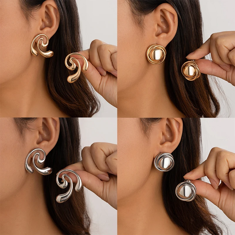 Circular Irregular Geometric Water Droplets Stud Earrings for Women Fashion Customized Jewelry Minimalist Accessories
Circular Irregular Geometric Water Droplets Stud Earrings for Women Fashion Customized Jewelry Minimalist Accessories