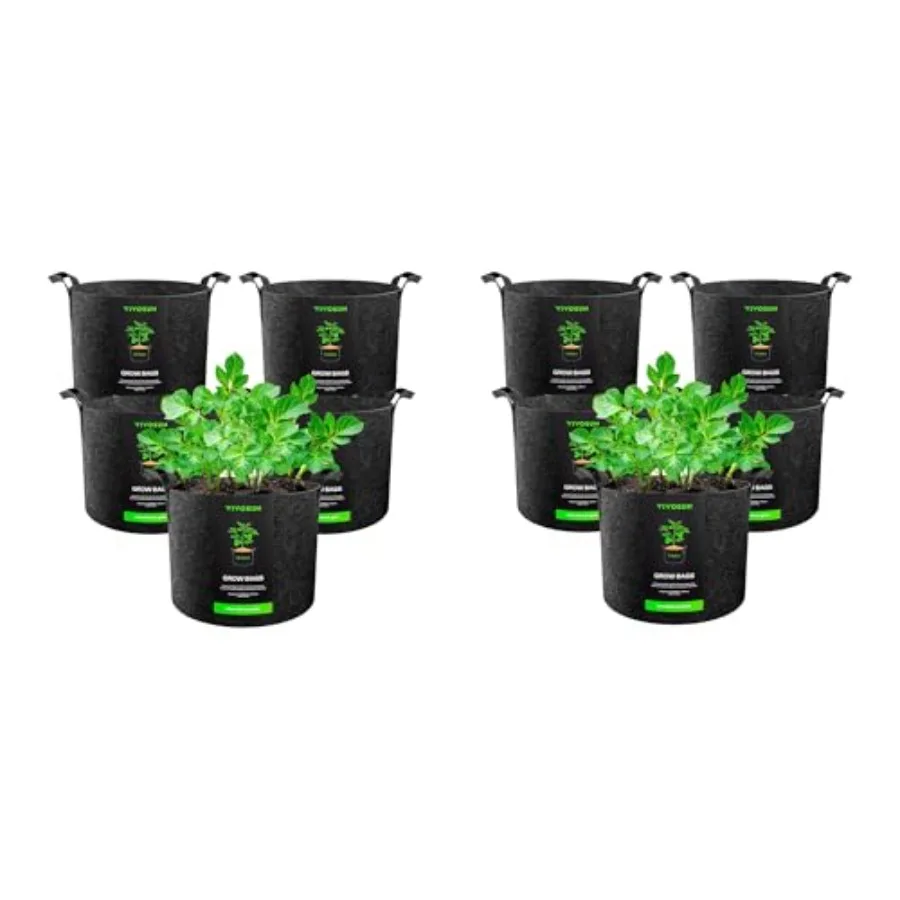 5-Pack 10 Gallon Plant Grow Bags and 5-Pack 5 Gallon Grow Bags Heavy Duty 300G Thickened Nonwoven Plant Fabric Pots with Handle
5-Pack 10 Gallon Plant Grow Bags and 5-Pack 5 Gallon Grow Bags Heavy Duty 300G Thickened Nonwoven Plant Fabric Pots with Handle