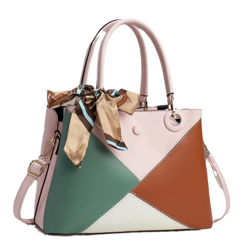 2023 New Women Patchwork Handbags PU Leather Purse Block Handle Tote Bags Fashion Large Capacity Stitching Satchel Shoulder Bag
2023 New Women Patchwork Handbags PU Leather Purse Block Handle Tote Bags Fashion Large Capacity Stitching Satchel Shoulder Bag