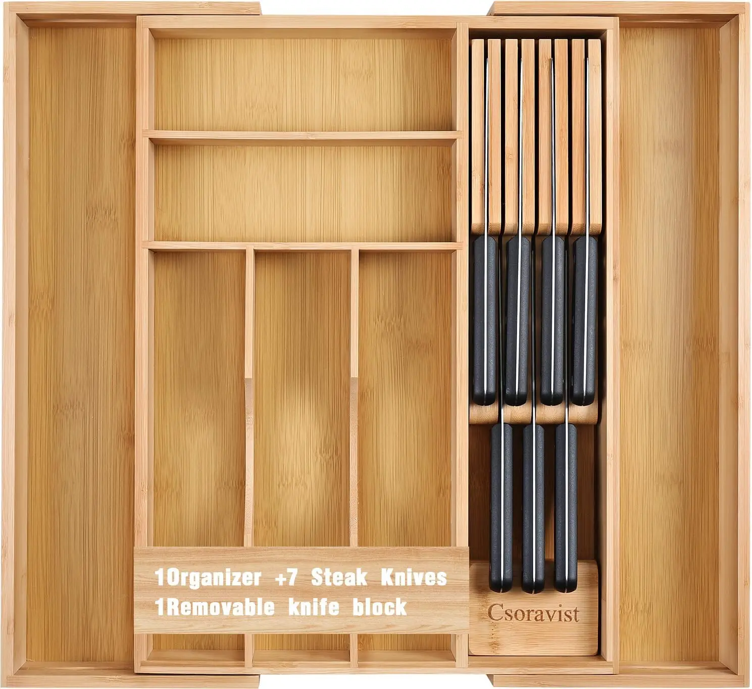 9-Piece Bamboo Kitchen Drawer Organizer Set, Expandable Silverware &Utensil Organizer with Removable
9-Piece Bamboo Kitchen Drawer Organizer Set, Expandable Silverware &Utensil Organizer with Removable