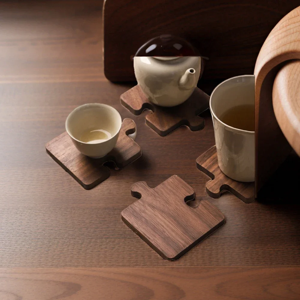 Creative Walnut Wood Puzzle Coasters Square Coffee Cup Holders Retro Wooden Tea Tray Bar Table Decoration Heat Insulation Pads
Creative Walnut Wood Puzzle Coasters Square Coffee Cup Holders Retro Wooden Tea Tray Bar Table Decoration Heat Insulation Pads