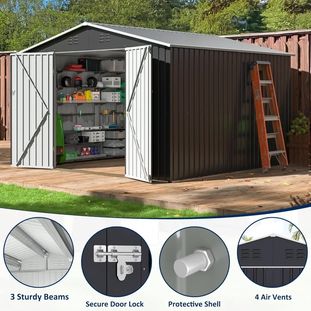 Metal Storage Shed with Updated Frame & Lockable Doors for Garden Backyard, Custom
Metal Storage Shed with Updated Frame & Lockable Doors for Garden Backyard, Custom