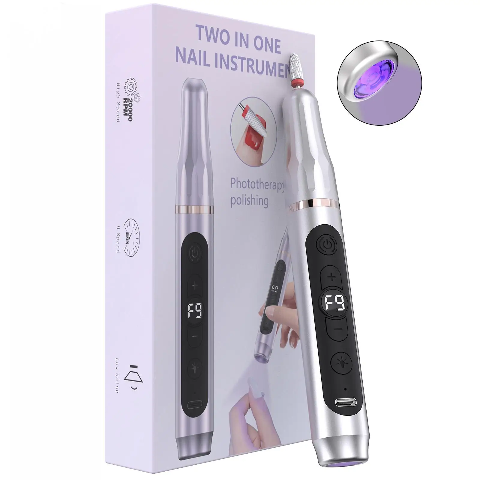 Professional 20000RPM Electric Portable Nail Drill Machine Rechargeable Low Noise Nail Sander File for Manicure Drill Salon Tool
Professional 20000RPM Electric Portable Nail Drill Machine Rechargeable Low Noise Nail Sander File for Manicure Drill Salon Tool
