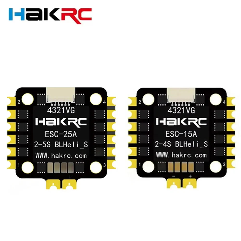 HAKRC 15A 25A 2-4S 4 in 1 Blheli_S ESC Dshot600 20x20mm for RC FPV Racing Drone
HAKRC 15A 25A 2-4S 4 in 1 Blheli_S ESC Dshot600 20x20mm for RC FPV Racing Drone