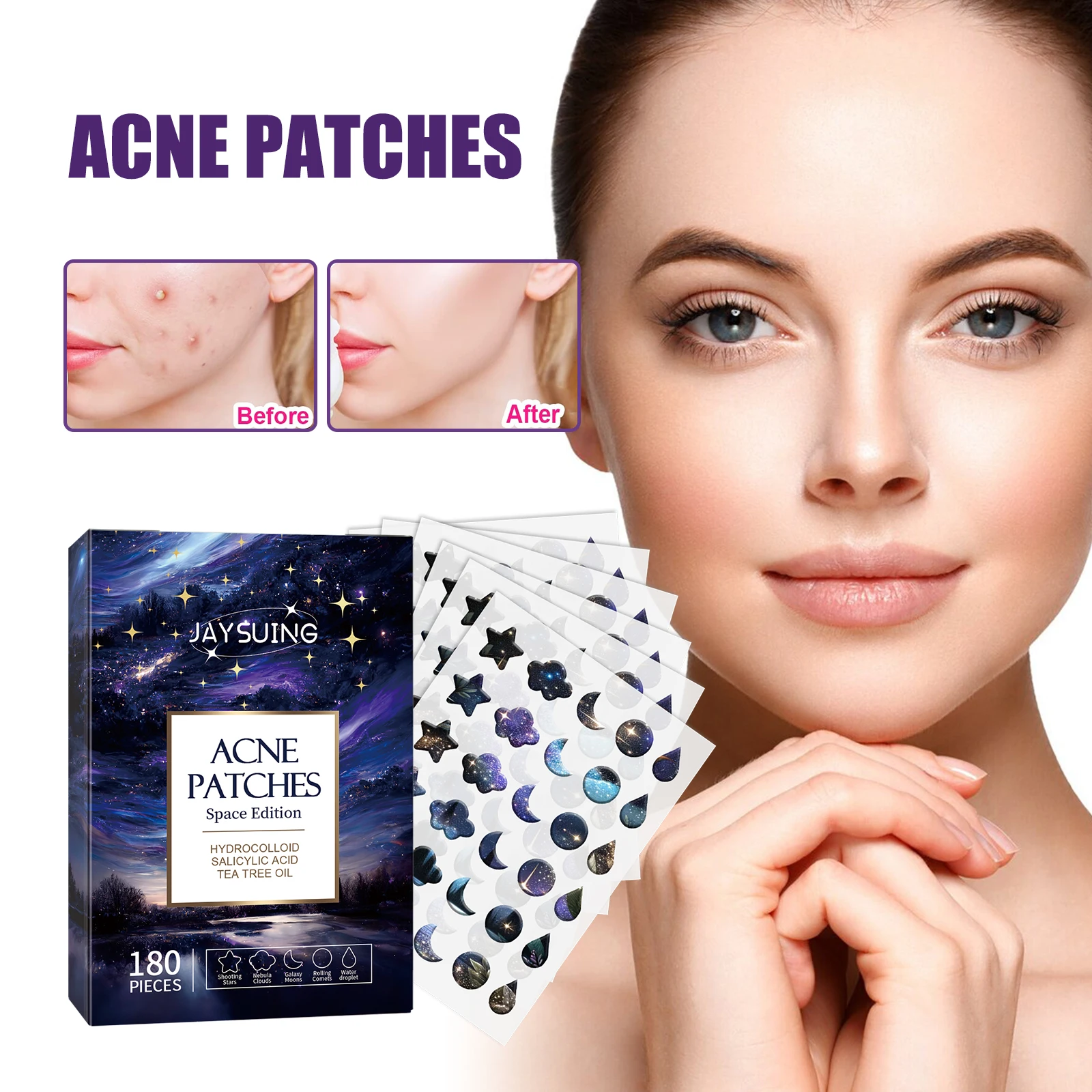 180Pcs Facial Acne Patch Water Gel Acne Stickers Fade Acne Repair Skin Waterproof Facial Care Products For Both Men & Women
180Pcs Facial Acne Patch Water Gel Acne Stickers Fade Acne Repair Skin Waterproof Facial Care Products For Both Men & Women