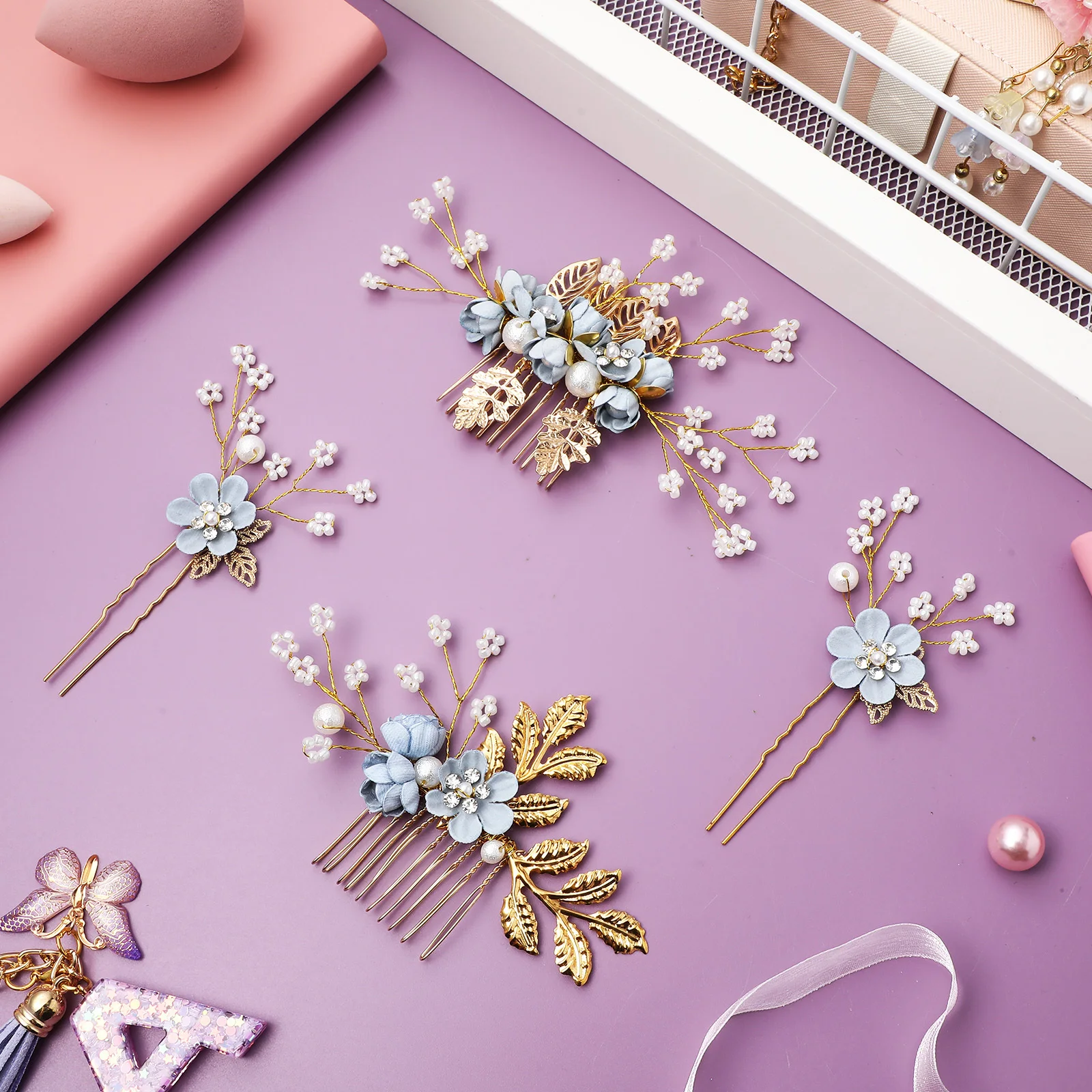 1Set Pearl Hair Comb Elegant Flower Side Combs with Rhinestones Artificial Pearls U Shaped Pins for Bride Wedding Hair Styling
1Set Pearl Hair Comb Elegant Flower Side Combs with Rhinestones Artificial Pearls U Shaped Pins for Bride Wedding Hair Styling