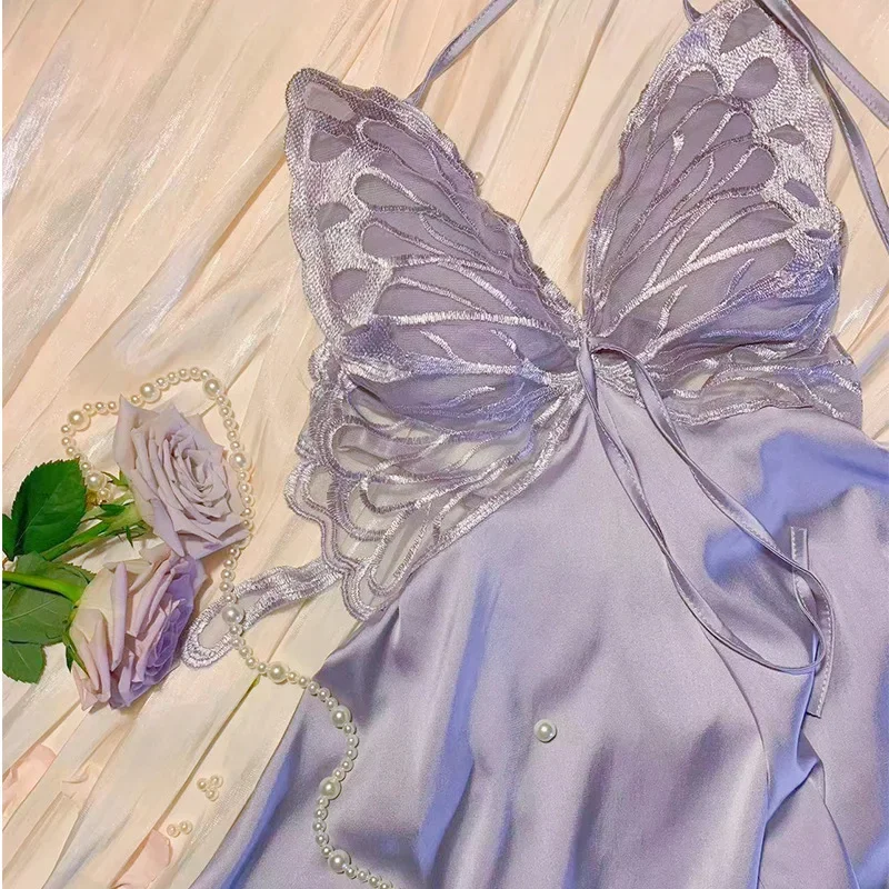 Прямая трансляция одинаковой сексуальной ночной рубашки Pure Desire с бантом и глубоким V-образным вырезом, пижама на подтяжках, платье с открытой спиной и шеей, цельные волосы
Прямая трансляция одинаковой сексуальной ночной рубашки Pure Desire с бантом и глубоким V-образным вырезом, пижама на подтяжках, платье с открытой спиной и шеей, цельные волосы