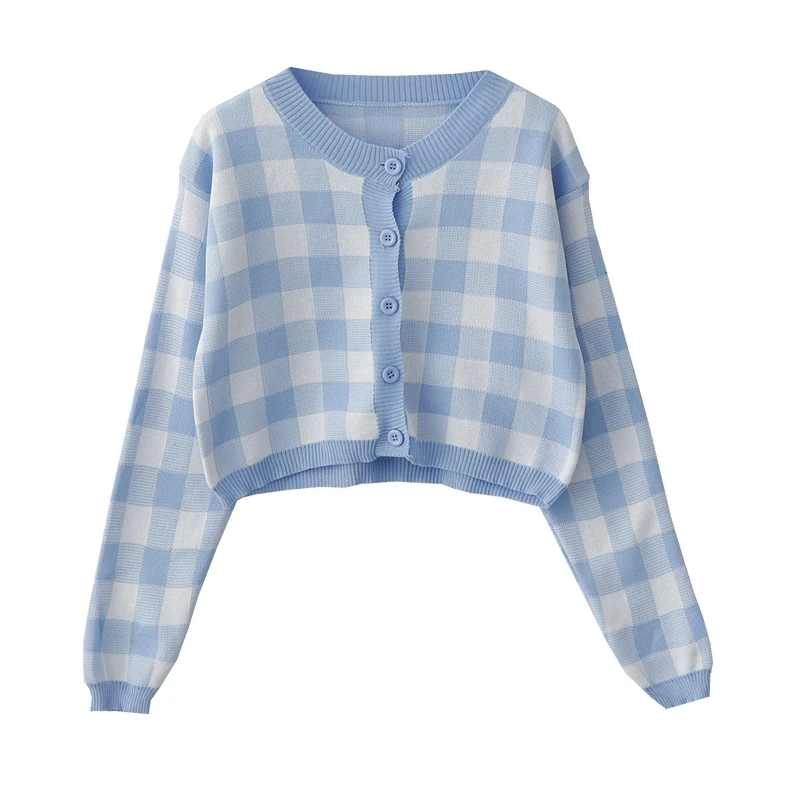 2026 New Autumn Winter Womer Knitwears O-neck Long Sleeve Knitted Sweaters Single Breasted Hit Color Plaid Short Cardigans Tops
2026 New Autumn Winter Womer Knitwears O-neck Long Sleeve Knitted Sweaters Single Breasted Hit Color Plaid Short Cardigans Tops