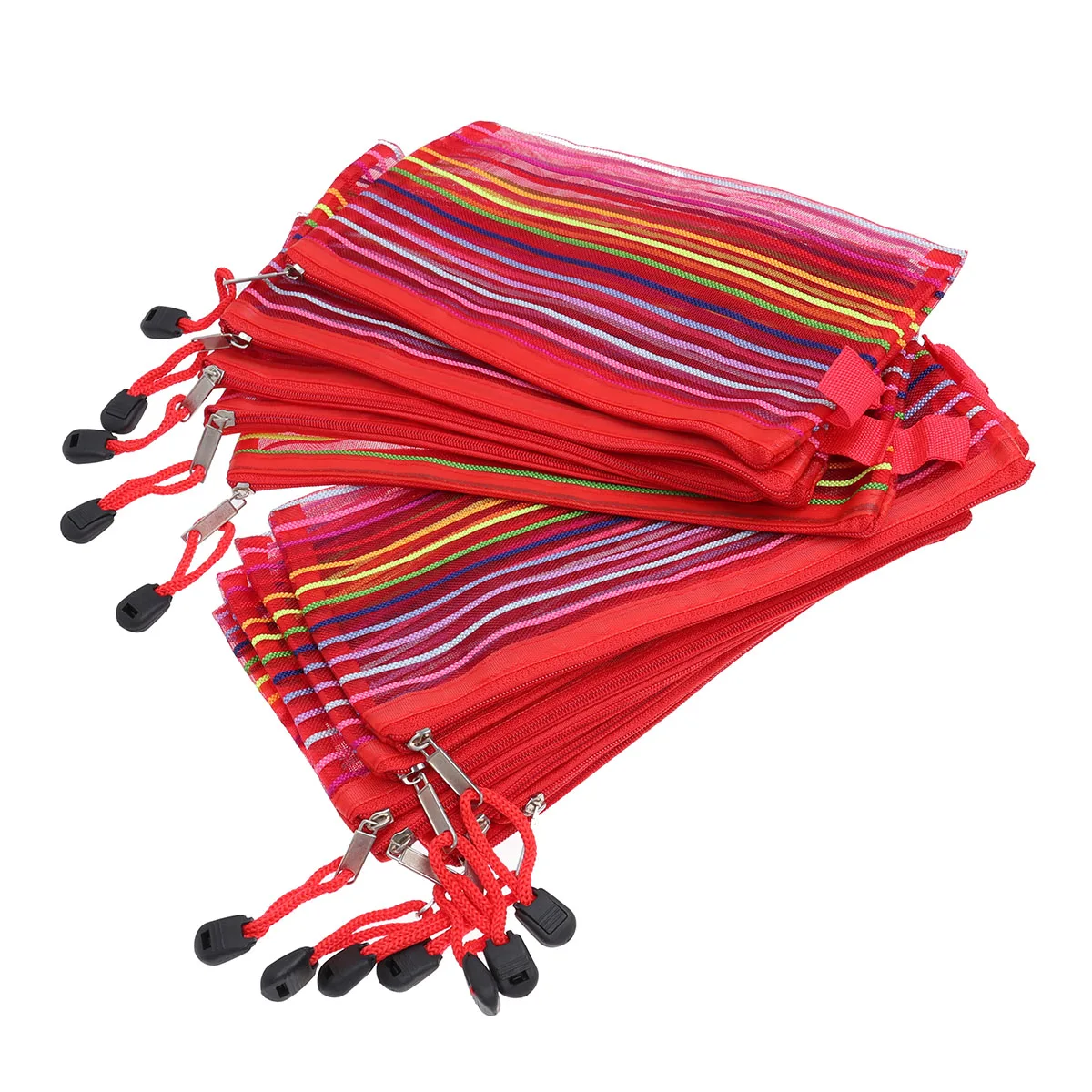 12pcs Mesh Case Zipper Rainbow Stripes Lightweight Nylon Student Mesh Pencil Case School Supplies Organizer Storage Bag
12pcs Mesh Case Zipper Rainbow Stripes Lightweight Nylon Student Mesh Pencil Case School Supplies Organizer Storage Bag