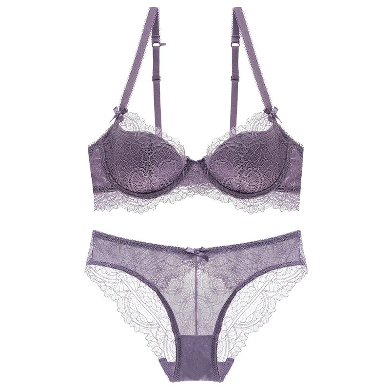Sexy Lace Bra Set Light Thin Gathered Half Cup Underwear with Steel Ring Large Size for Big Chests Comfortable All Year round
Sexy Lace Bra Set Light Thin Gathered Half Cup Underwear with Steel Ring Large Size for Big Chests Comfortable All Year round