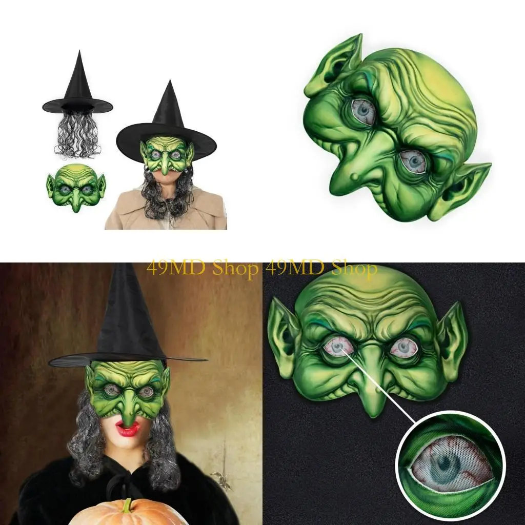 49MD Halloween Party Witch Mask Cloche Hat Cosplay Headwear Masquerade Party Wigs Hat
49MD Halloween Party Witch Mask Cloche Hat Cosplay Headwear Masquerade Party Wigs Hat