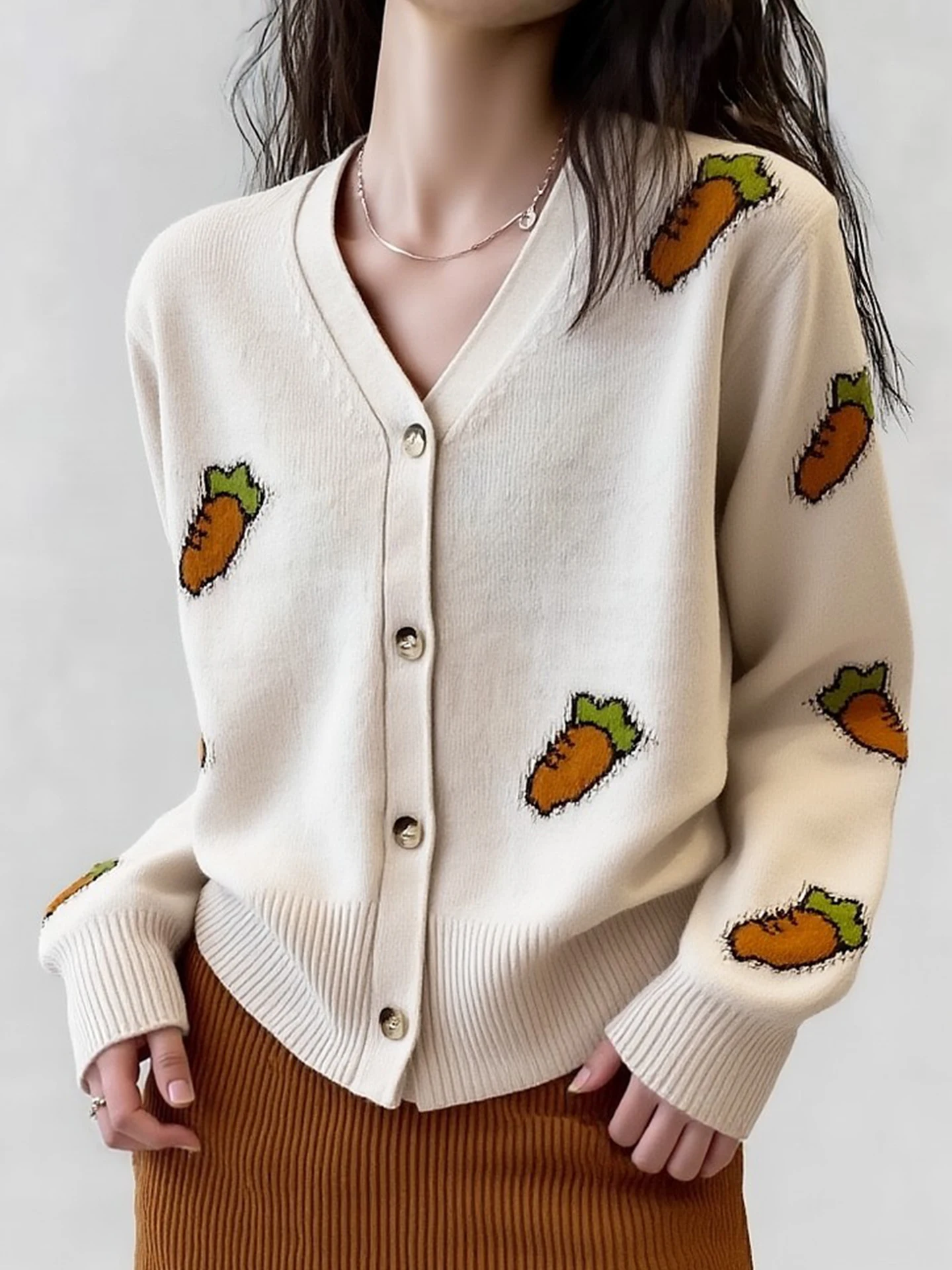 Unique Knitted V-Neck Long Sleeve Thickened Winter Top Embroidered Cartoon Design Versatile Casual Style Korean Fashion
Unique Knitted V-Neck Long Sleeve Thickened Winter Top Embroidered Cartoon Design Versatile Casual Style Korean Fashion