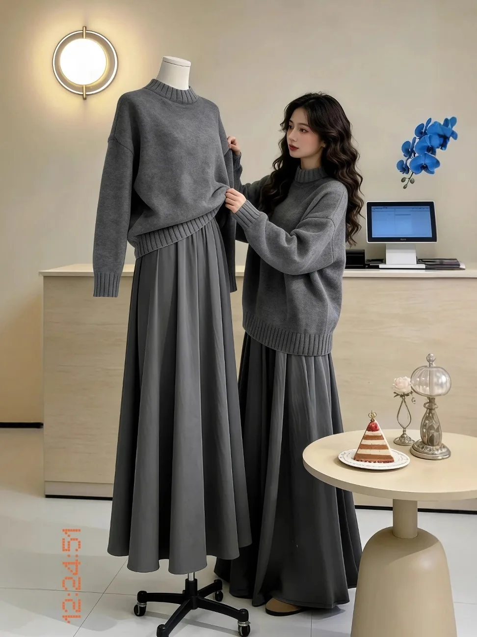 Winter Knitted Sweater And Skirt Set plus Size Women's Casual Comfortable Two Piece Ensemble High Waist round Neck Long ...
Winter Knitted Sweater And Skirt Set plus Size Women's Casual Comfortable Two Piece Ensemble High Waist round Neck Long ...
