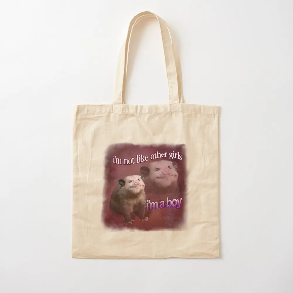 I'm not like other girls, I'm a boy possum word art Tote Bag cute tote bag woman shopping bag Canvas Tote
I'm not like other girls, I'm a boy possum word art Tote Bag cute tote bag woman shopping bag Canvas Tote