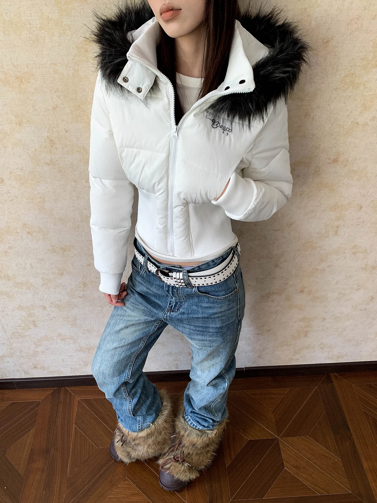 Aket American Sle Hooded ort Cotton Jaet Women's New Detachable Fur Collar Slimming Warm Winter Outerwear
Aket American Sle Hooded ort Cotton Jaet Women's New Detachable Fur Collar Slimming Warm Winter Outerwear