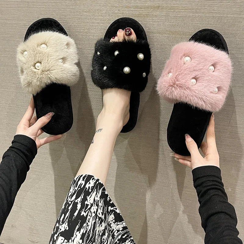 Perle Fluffy Slippers Home Winter Casual Designer Shoes Women 2025 New Luxury Indoor Plush Slides Girls Fashion Elegant Footwear
Perle Fluffy Slippers Home Winter Casual Designer Shoes Women 2025 New Luxury Indoor Plush Slides Girls Fashion Elegant Footwear