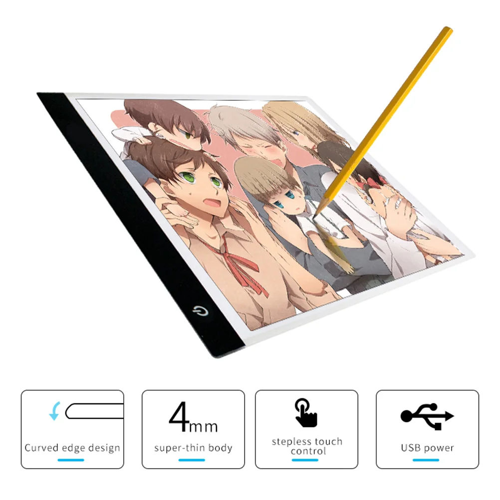 A4 Style 1 LED Copy Plate with Cable Ultra Thin Portable Drawing Board for Artists USB Powered No Flicker Low Heat
A4 Style 1 LED Copy Plate with Cable Ultra Thin Portable Drawing Board for Artists USB Powered No Flicker Low Heat