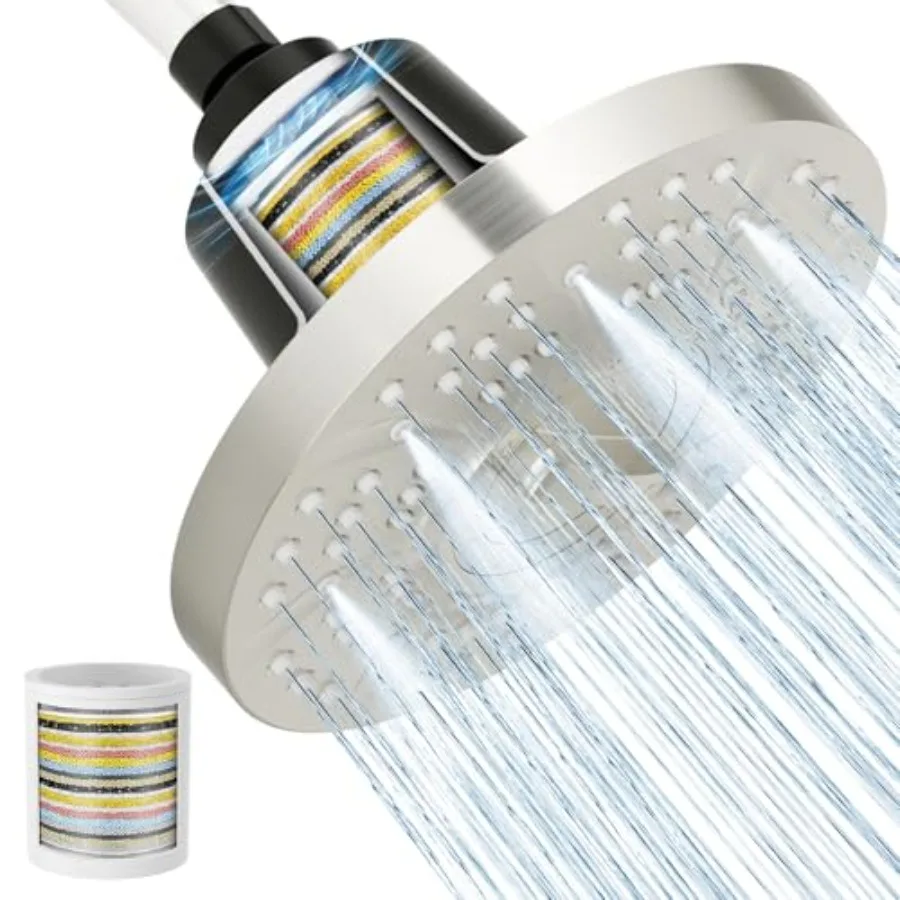 Filtered Shower Head with Filters, 20-Stage Shower Head Filter for Hard Water, High Pressure Showerhead with Easy-Replace Cartr
Filtered Shower Head with Filters, 20-Stage Shower Head Filter for Hard Water, High Pressure Showerhead with Easy-Replace Cartr
