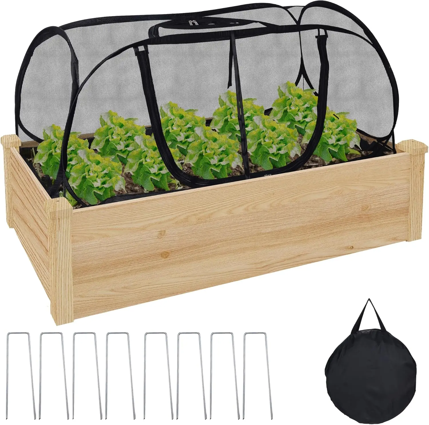 Plant Covers for Raised Garden Bed, Pop Up Garden Cover with Top Window & 8 Stakes, Protects Seedlings, Fruits & Vegetab
Plant Covers for Raised Garden Bed, Pop Up Garden Cover with Top Window & 8 Stakes, Protects Seedlings, Fruits & Vegetab