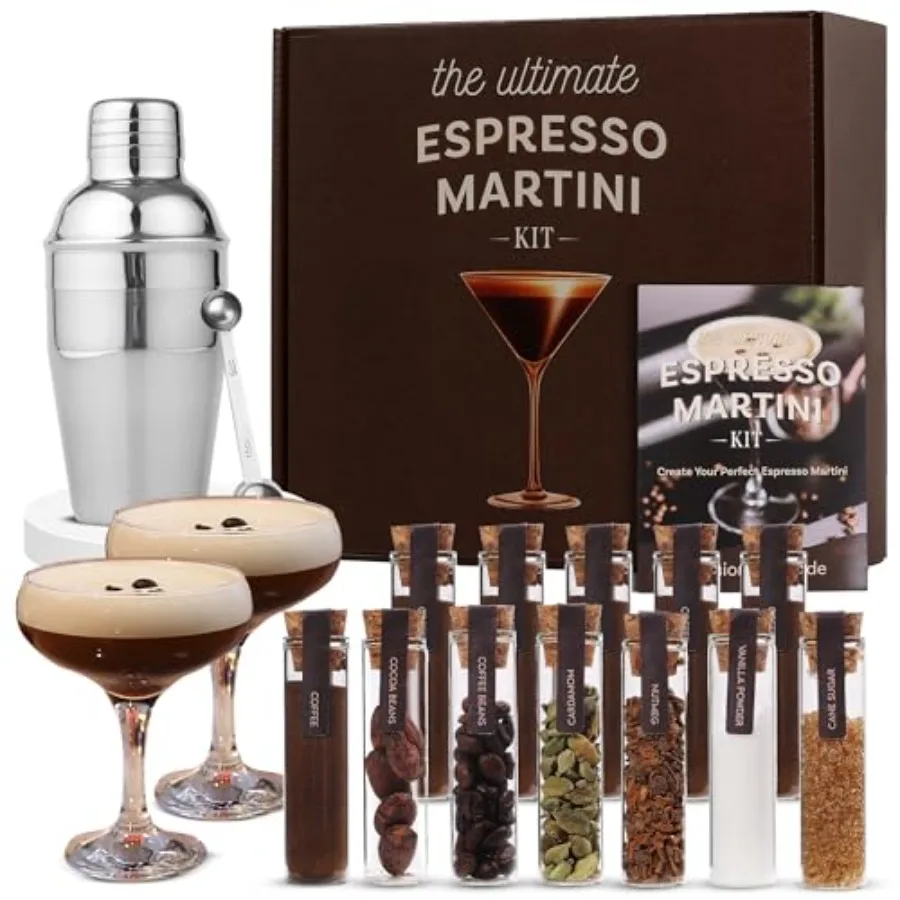 Espresso Martini Gifts Premium Cocktail Kit - Espresso Martini Kit Maker Set with Glasses Party-Ready Accessories and Elegant D
Espresso Martini Gifts Premium Cocktail Kit - Espresso Martini Kit Maker Set with Glasses Party-Ready Accessories and Elegant D