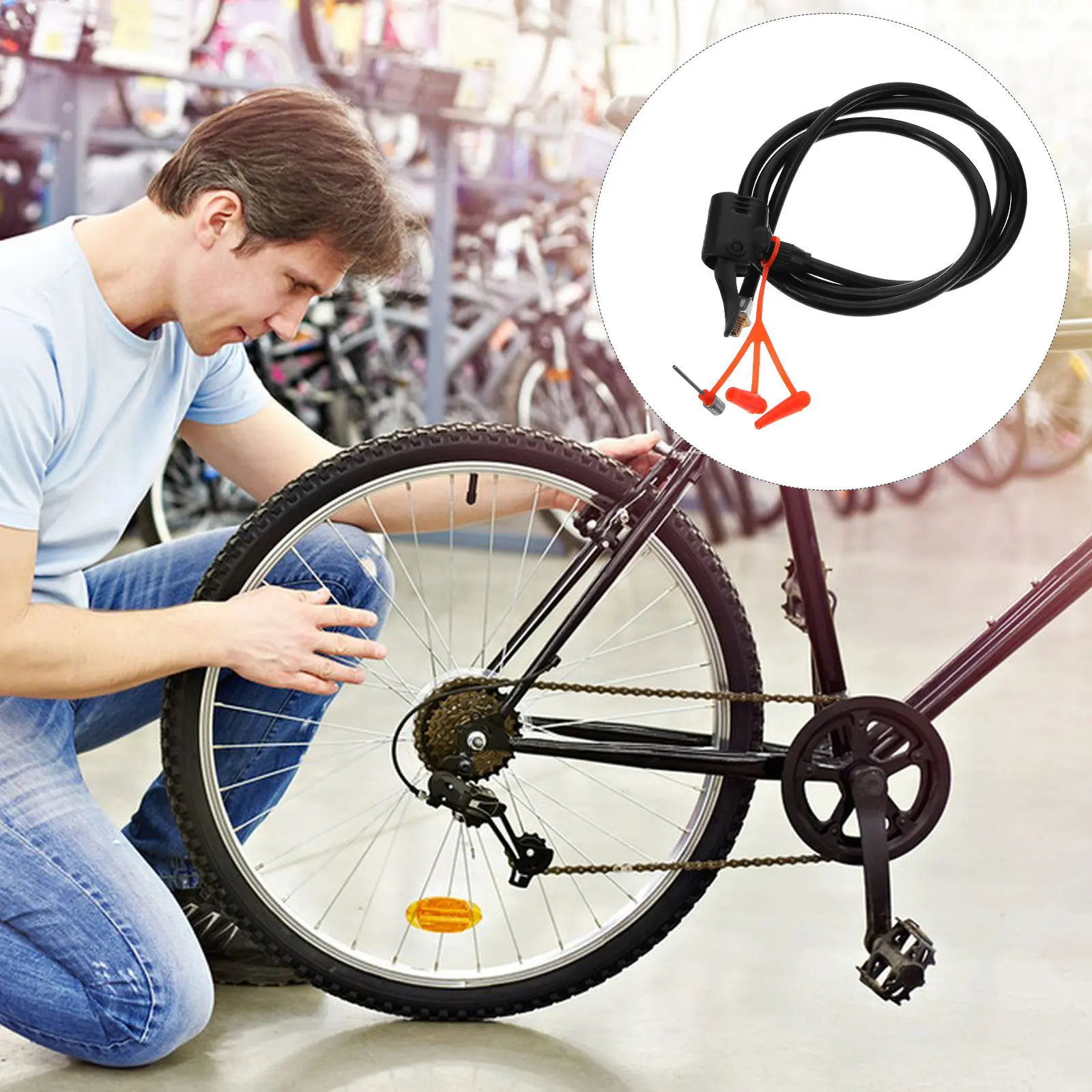 Reusable Universal Inflator Hose for Bikes Anti-Freeze Design All-Weather Performance Quick Tire Inflation Cycling Bike Pump
Reusable Universal Inflator Hose for Bikes Anti-Freeze Design All-Weather Performance Quick Tire Inflation Cycling Bike Pump