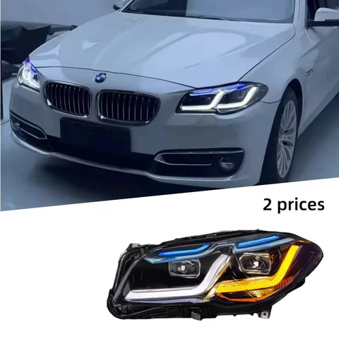 For BMW 5 Series F10 F11 2011-2017 528i 535i Headlight assembly With AFS Upgraded LED headlights with dual-color daytime running