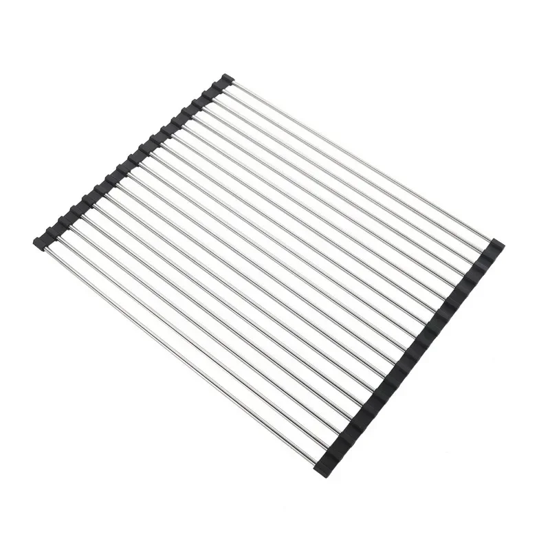 High-quality 1pcs Foldable Stainless Steel Sink Drainer, 18-strokes Silicone Draining Rack, Heat Resistant Kitchen Storage Shelf
High-quality 1pcs Foldable Stainless Steel Sink Drainer, 18-strokes Silicone Draining Rack, Heat Resistant Kitchen Storage Shelf