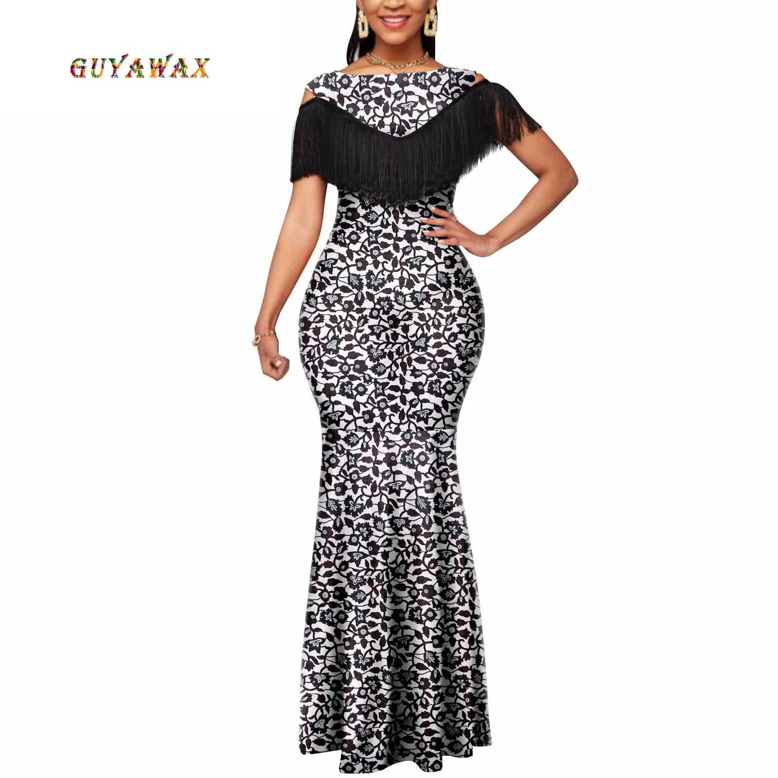 Tassel Dress Women Bodycon Off Shoulder High Waist Ankara Print Attire Maxi Dress High Quality Elegant Sexy Evening Club Party
Tassel Dress Women Bodycon Off Shoulder High Waist Ankara Print Attire Maxi Dress High Quality Elegant Sexy Evening Club Party