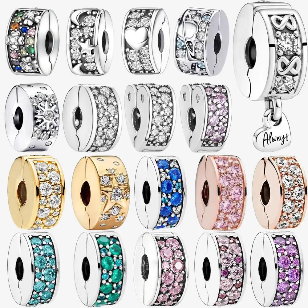 Sparkling Row Clip Charm 925 Sterling Silver Pavé Clip Dangle Charms Fit Original Bracelet Beads Jewelry DIY Gift plata de ley
Sparkling Row Clip Charm 925 Sterling Silver Pavé Clip Dangle Charms Fit Original Bracelet Beads Jewelry DIY Gift plata de ley