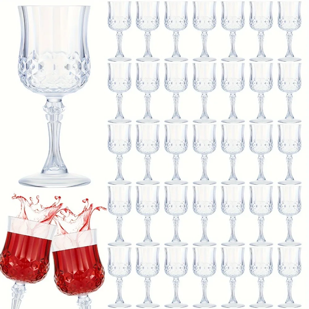 50pcs Patterned Plastic Wine Glasses | Colorful Champagne Flute Glasses, Dishwasher Safe, Clear for Wedding, Reception
50pcs Patterned Plastic Wine Glasses | Colorful Champagne Flute Glasses, Dishwasher Safe, Clear for Wedding, Reception