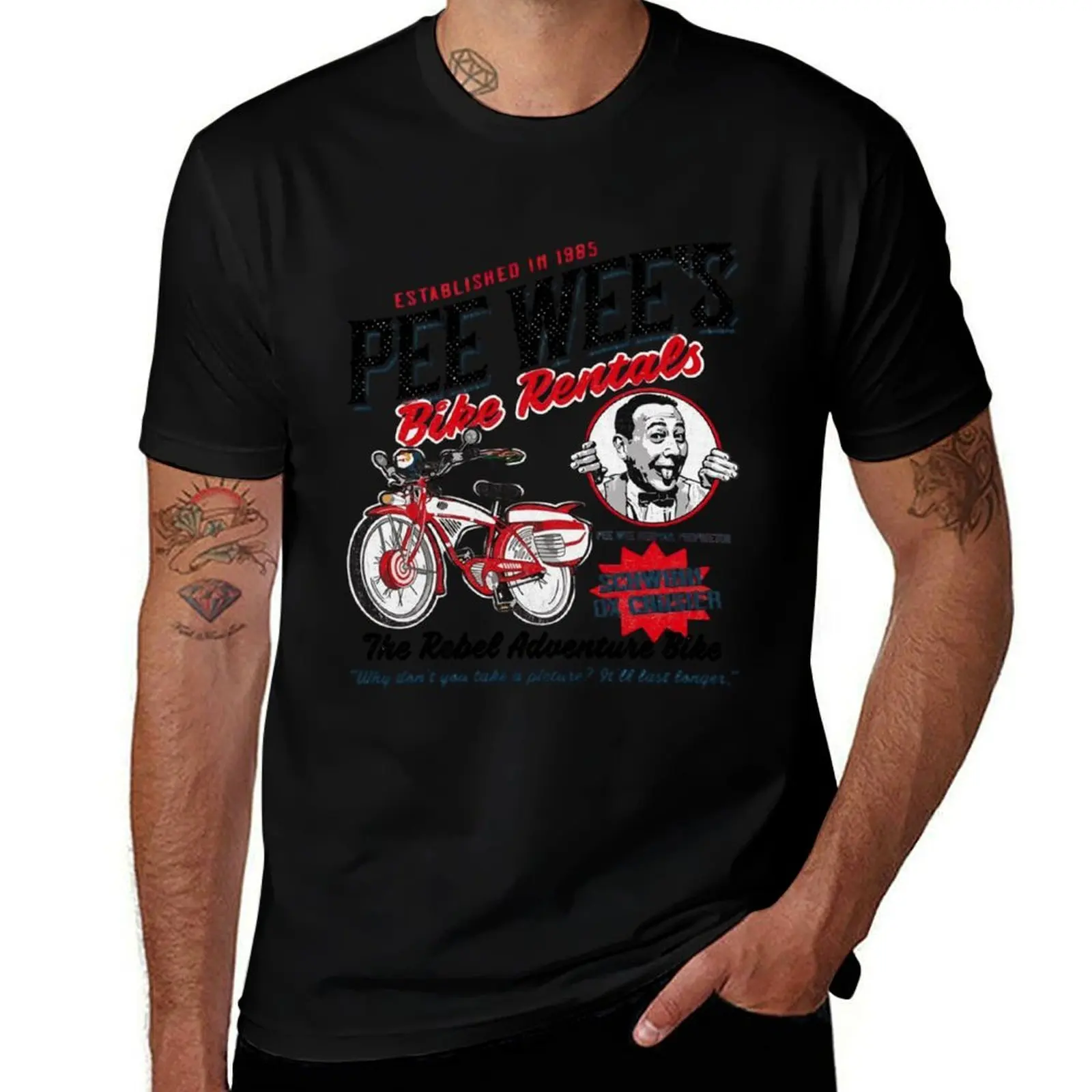 Pee Wee Herman Bike Rentals T-Shirt Work Outdoor Short Sleeve Tee
Pee Wee Herman Bike Rentals T-Shirt Work Outdoor Short Sleeve Tee