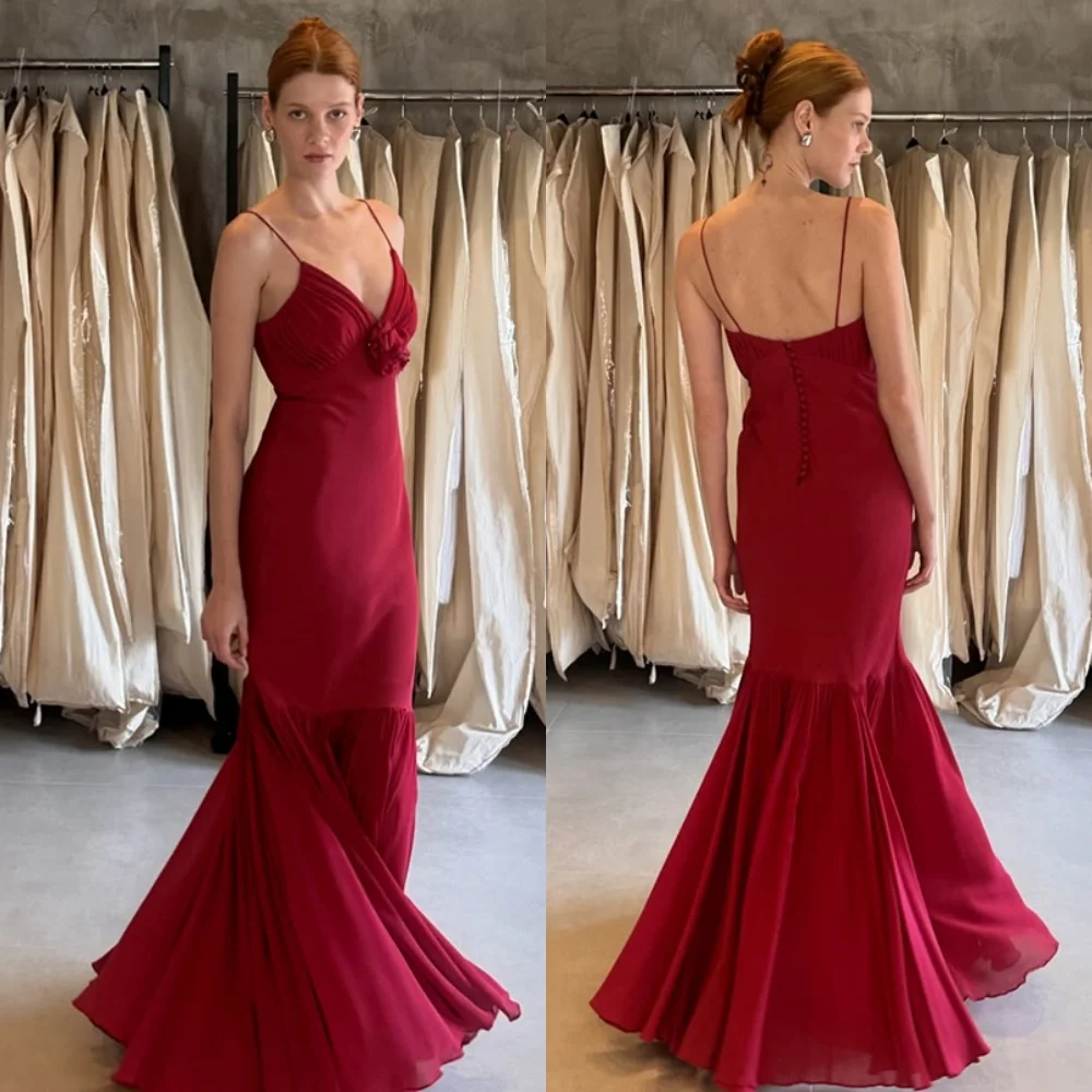 Customized Mermaid Exquisite Burgundy Chiffon Vestido De Noche Modern V-Neck Spaghetti Straps Homecoming Dresses Party
Customized Mermaid Exquisite Burgundy Chiffon Vestido De Noche Modern V-Neck Spaghetti Straps Homecoming Dresses Party