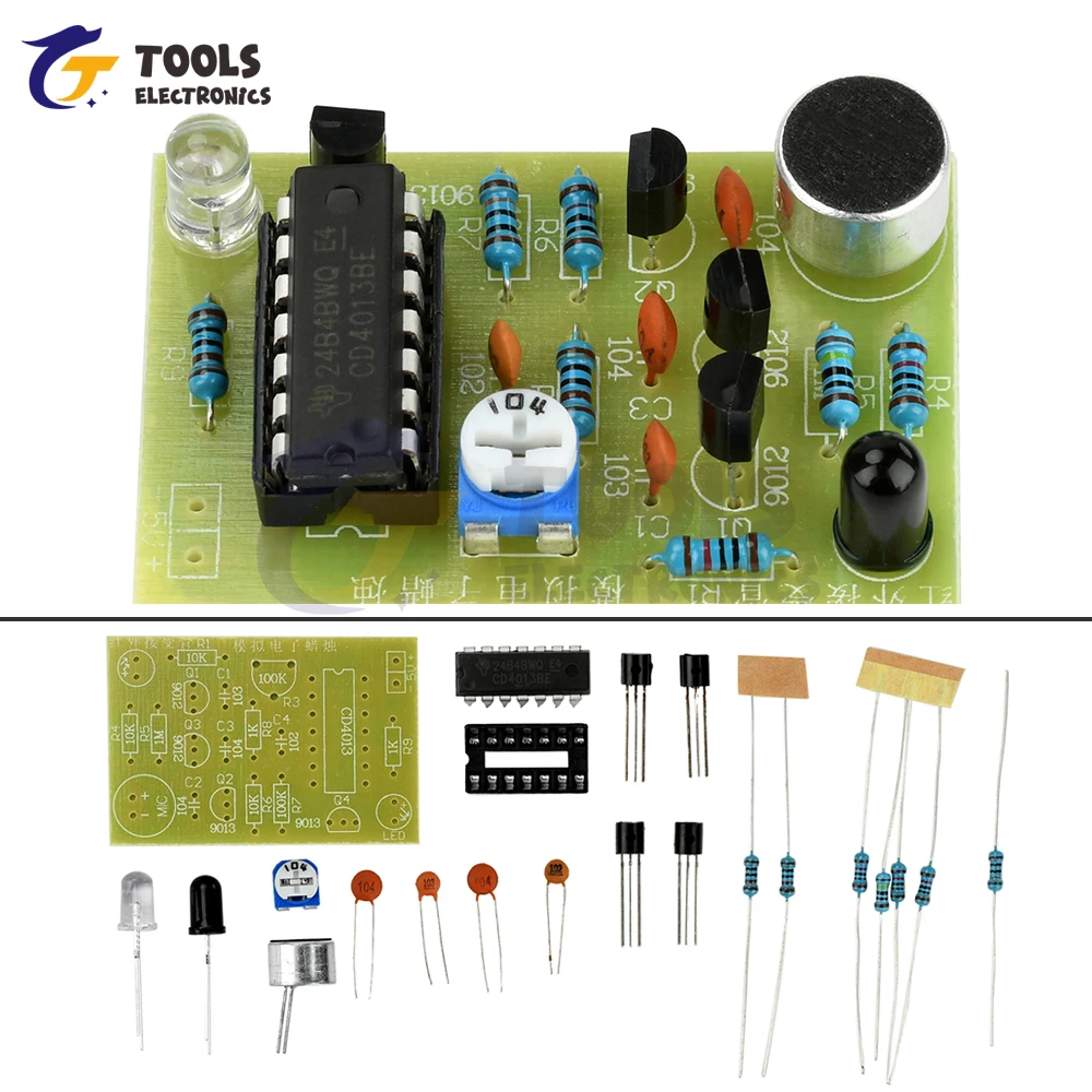 DC5V Analog Electronic Candle Making Kit with Lighting And Blow Control Simulation Welding Practice Board for Electronics Learn
DC5V Analog Electronic Candle Making Kit with Lighting And Blow Control Simulation Welding Practice Board for Electronics Learn