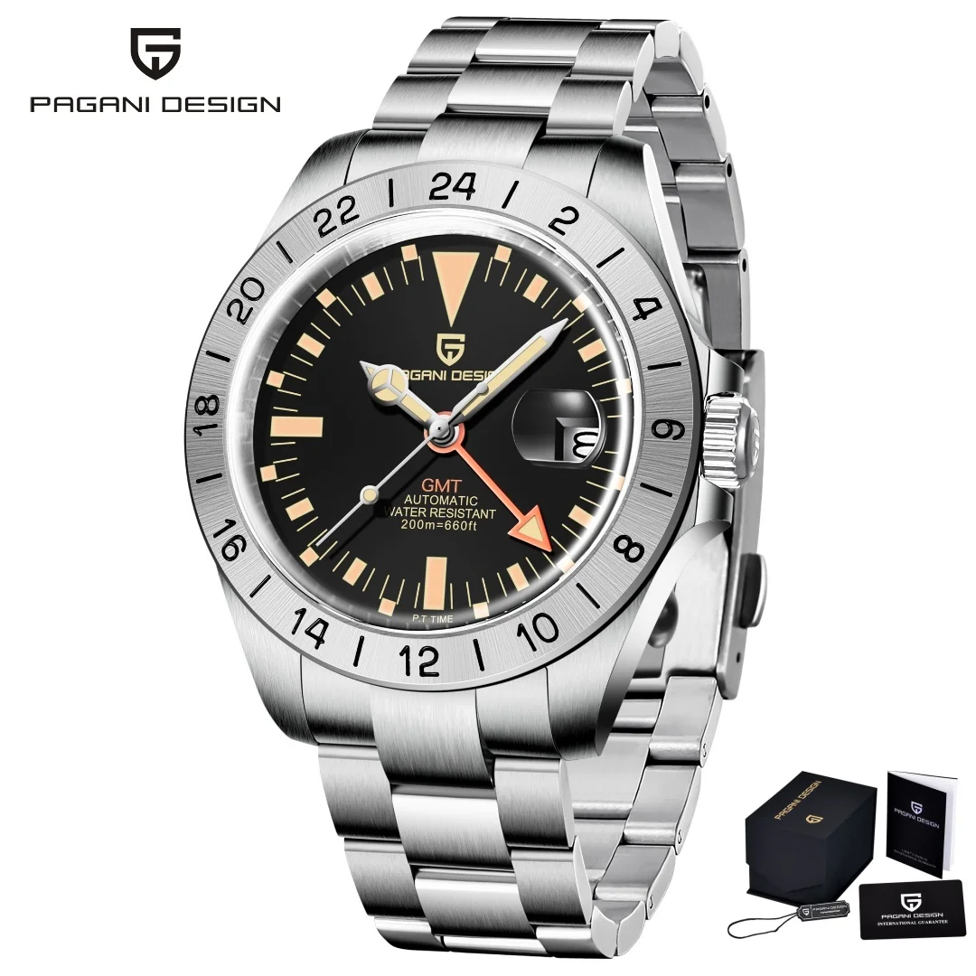 PAGANI DESIGN 2025 New Men's Automatic Mechanical Watch GMT Classic Retro Stainless Steel 200m Water Resistant Men's Wristwatch
PAGANI DESIGN 2025 New Men's Automatic Mechanical Watch GMT Classic Retro Stainless Steel 200m Water Resistant Men's Wristwatch
