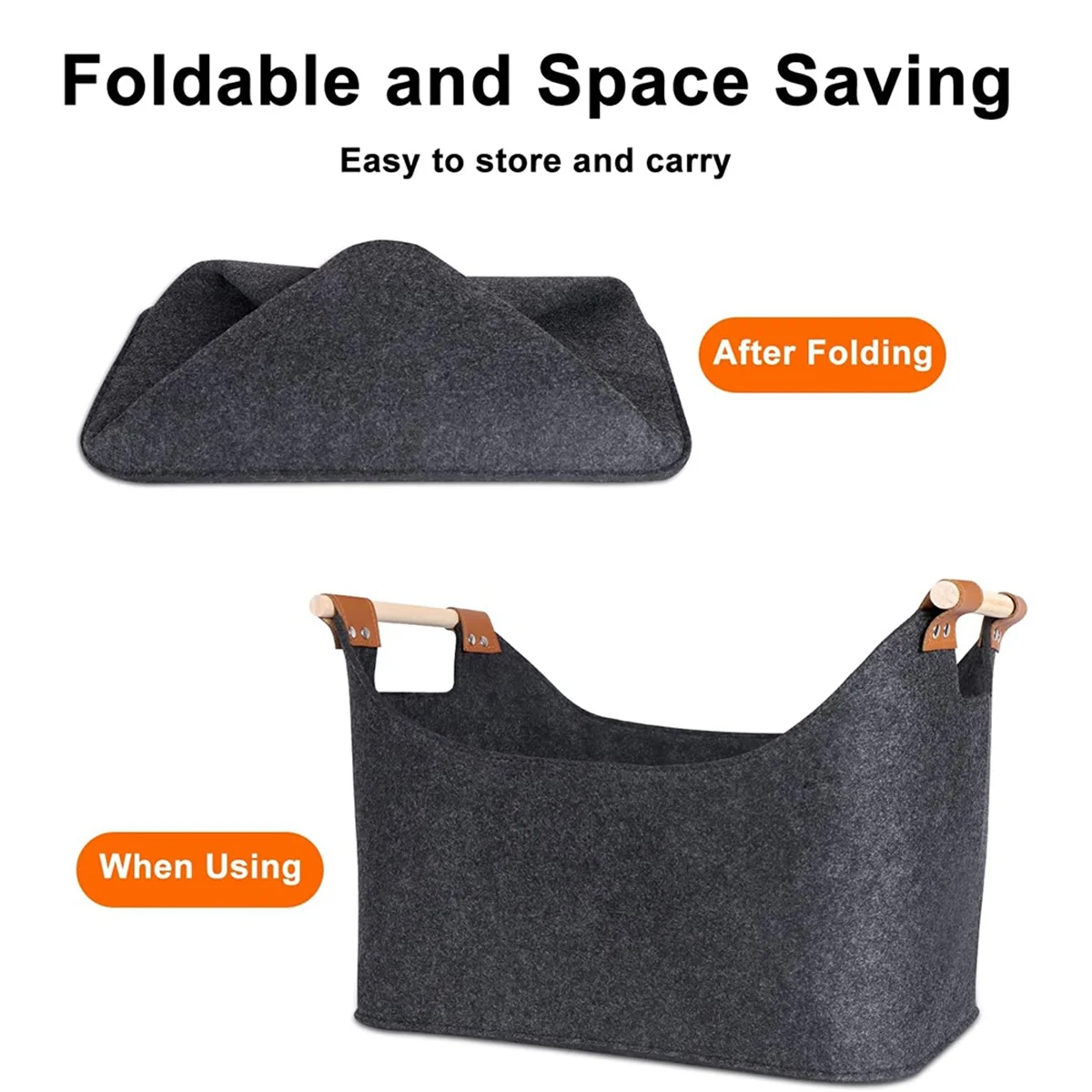 Highly Recommended.2PCS Storage Basket Felt, for Wood Firewood Winter 17.7X12.6X15.7In
Highly Recommended.2PCS Storage Basket Felt, for Wood Firewood Winter 17.7X12.6X15.7In
