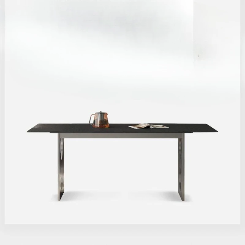 Italian minimalist rock slab dining table medium and ancient style old money door light luxury stainless steel dining table
Italian minimalist rock slab dining table medium and ancient style old money door light luxury stainless steel dining table
