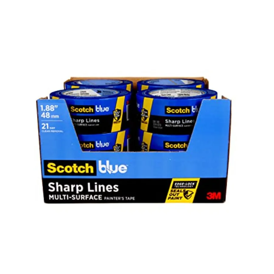 Sharp Lines Multi-Surface Painter's Tape 1.88 Inches x 60 Yards 12 Rolls Blue Paint Tape Protects Surfaces and Removes Easily E
Sharp Lines Multi-Surface Painter's Tape 1.88 Inches x 60 Yards 12 Rolls Blue Paint Tape Protects Surfaces and Removes Easily E