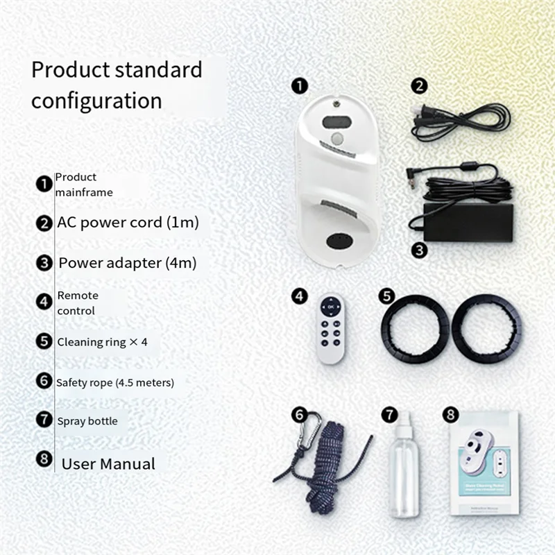Робот-чистящий двойной распылитель воды с дистанционным управлением для чистки окон, вилка европейского стандарта
Робот-чистящий двойной распылитель воды с дистанционным управлением для чистки окон, вилка европейского стандарта