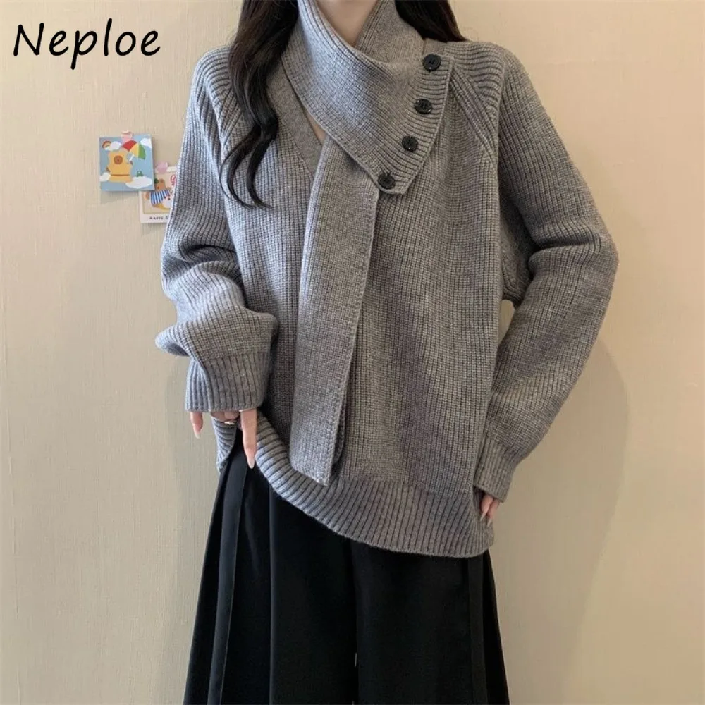 Neploe Korea High Street Премиум Moda Свитера Съемный Шарф Новый Свободный Джемпер Уникальный Вязаный Универсальный Элегантный Винтажный Трикотаж
Neploe Korea High Street Премиум Moda Свитера Съемный Шарф Новый Свободный Джемпер Уникальный Вязаный Универсальный Элегантный Винтажный Трикотаж
