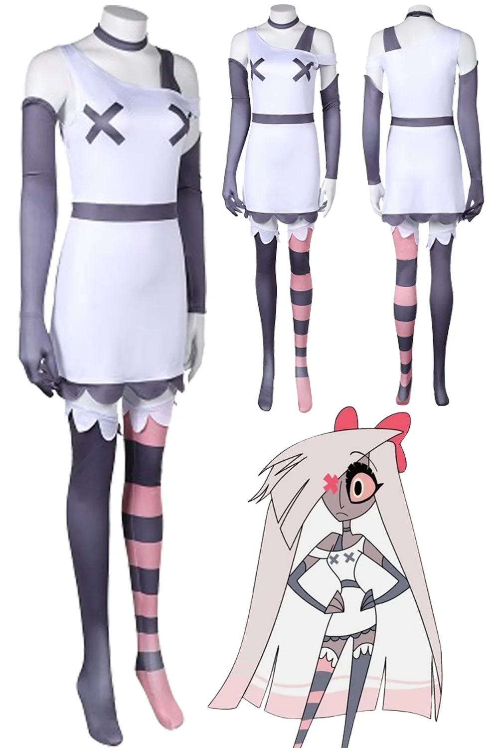 Vaggie Cosplay Women Costume Cartoon Hell Inn Fantasia Adult Dress Sleeve Neck Collar Set Disguise Outfits Halloween Suit
Vaggie Cosplay Women Costume Cartoon Hell Inn Fantasia Adult Dress Sleeve Neck Collar Set Disguise Outfits Halloween Suit