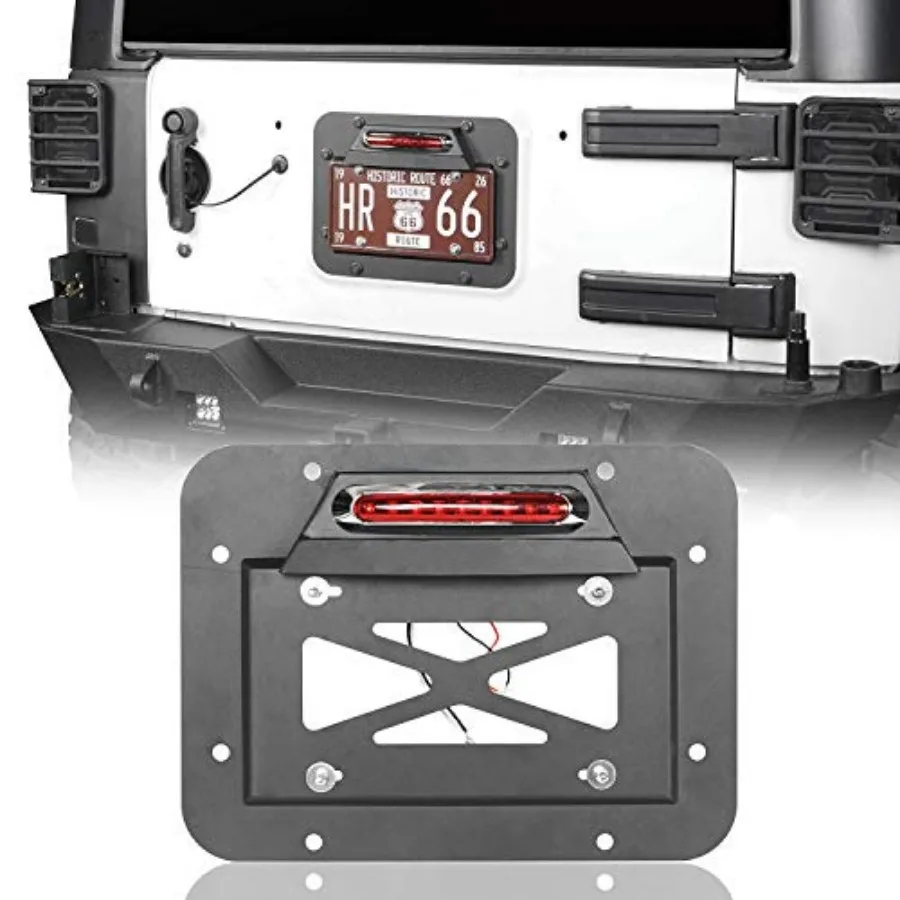 JK Spare Tire Delete License Plate Relocation Kit w/Plate Illuminate Light and Third Brake Light for Jeep Wrangler JK and JKU U
JK Spare Tire Delete License Plate Relocation Kit w/Plate Illuminate Light and Third Brake Light for Jeep Wrangler JK and JKU U