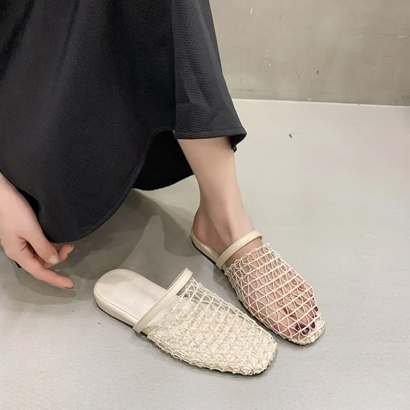 Crochet Net Mule Slippers Woman Mesh Flat Sandals Ladies Summer Elegant Hollow Out Fishnet Shoes
Crochet Net Mule Slippers Woman Mesh Flat Sandals Ladies Summer Elegant Hollow Out Fishnet Shoes