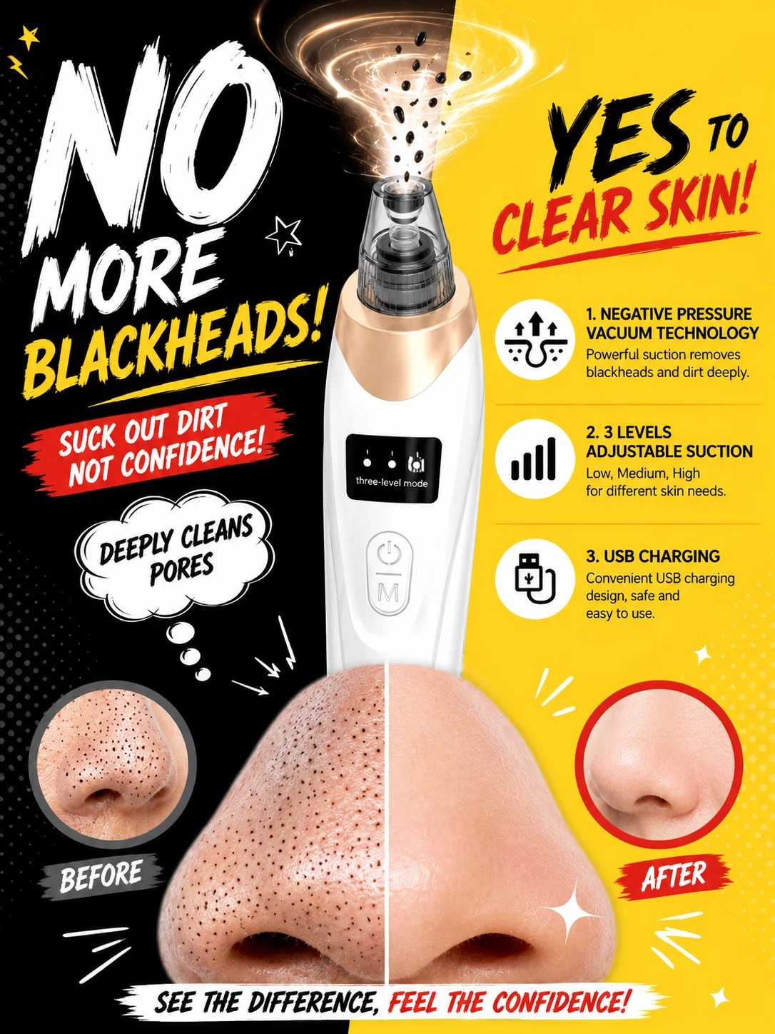 Free shipping,Generation-2,Electric blackhead remover Vacuum cleaner Pore cleaner Skin acne remover, Simple and efficient, Uniex
Free shipping,Generation-2,Electric blackhead remover Vacuum cleaner Pore cleaner Skin acne remover, Simple and efficient, Uniex