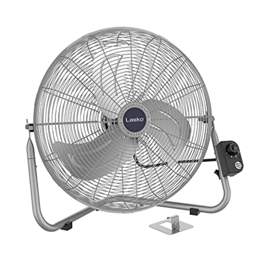 Wall mount fan for home/garage/attic, silver metal, 20 inch, high velocity with pivoting head and 3 speeds
Wall mount fan for home/garage/attic, silver metal, 20 inch, high velocity with pivoting head and 3 speeds