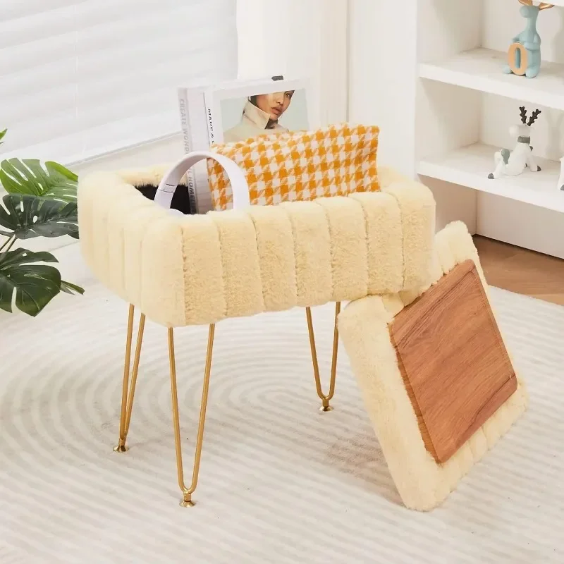 Faux Mink Fur Storage Ottoman, Modern Soft Footstool, Storage Bench with Metal Legs, Vanity Seat
Faux Mink Fur Storage Ottoman, Modern Soft Footstool, Storage Bench with Metal Legs, Vanity Seat
